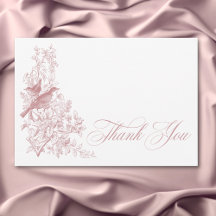 Elegant Pink Chinoiserie Nature Birds Babydusche
