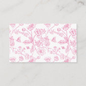Elegant Pink Chinoiserie Wedding Website QR Code Begleitkarte (Rückseite)
