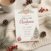 Elegant Pink Christmas Bells Invitation Einladung