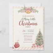 Elegant Pink Christmas Bells Invitation Einladung (Vorderseite)