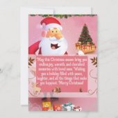 Elegant Pink Christmas Card with Custom FotoFrame Einladung (Rückseite)