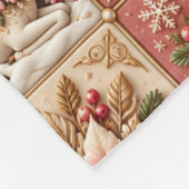 Elegant Pink Christmas Patchwork Blanket Fleecedecke (Ecke)