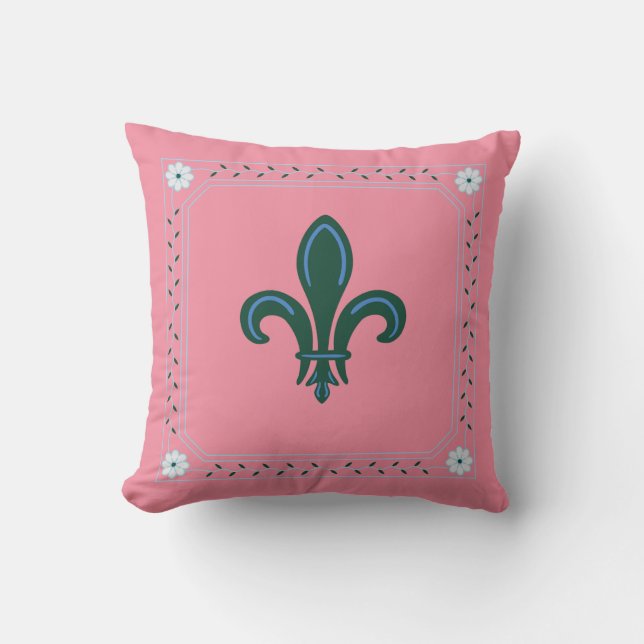 Elegant Pink Christmas Pillow | Customizable Holid Kissen (Vorderseite)