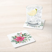 Elegant Pink Christmas Poinsettia Rechteckiger Pappuntersetzer (Vor Ort)