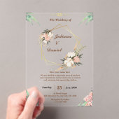 Elegant pink Clear Acrylic Hochzeitseinladungen Acryleinladungen (Insitu (Handheld))