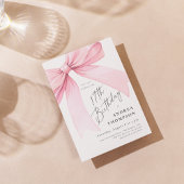 Elegant Pink Coquette Bow 17. BIrthday Girl Invi Einladung