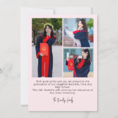 Elegant Pink Coquette Bow 5 Photo Graduation  Ankündigung (Rückseite)