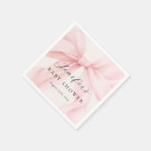 Elegant Pink Coquette Bow Girl Baby Shower Serviette (Ecke)