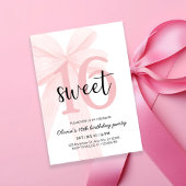 Elegant Pink Coquette Bow Sweet 16 Birthday Einladung