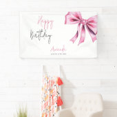 Elegant Pink Coquette Bow Sweet 16 Geburtstag Banner (Insitu)