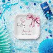 Elegant Pink Coquette Bow Sweet 16 Geburtstag Pappteller (Party)