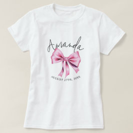 Elegant Pink Coquette Bow Sweet 16 Geburtstag T-Shirt