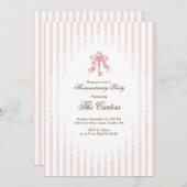 Elegant Pink Coquette Gold Key Housewarming Einladung (Vorne/Hinten)