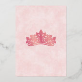 Elegant Pink Crown Tiara Quinceanera Folieneinladung (Rückseite)