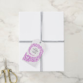 Elegant Pink Damask Wedding Geschenkanhänger (Mit Garn)