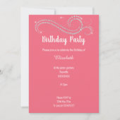 ELEGANT PINK DIAMOND MARBLE BIRTHDAY PARTEI EINLADUNG (Vorderseite)