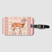 Elegant Pink Doe-patterned Christmas  Gepäckanhänger (Vorderseite (Horizontal))