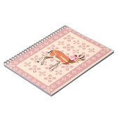 Elegant Pink Doe-patterned Christmas Notizblock (Linke Seite)