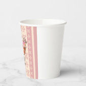 Elegant Pink Doe-patterned Christmas Pappbecher (Links)