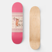 Elegant Pink Doe-patterned Christmas  Skateboard (Vorderseite)