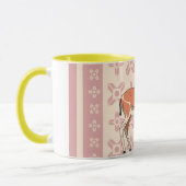 Elegant Pink Doe-patterned Christmas Tasse (Links)