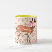 Elegant Pink Doe-patterned Christmas Tasse (Zentrum)