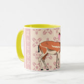 Elegant Pink Doe-patterned Christmas Tasse (Vorderseite Links)