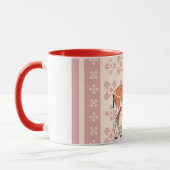 Elegant Pink Doe-patterned Christmas  Tasse (Links)