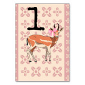 Elegant Pink Doe-patterned Christmas  Tischnummer (Vorderseite)