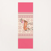 Elegant Pink Doe-patterned Christmas Yogamatte (Vorderseite)