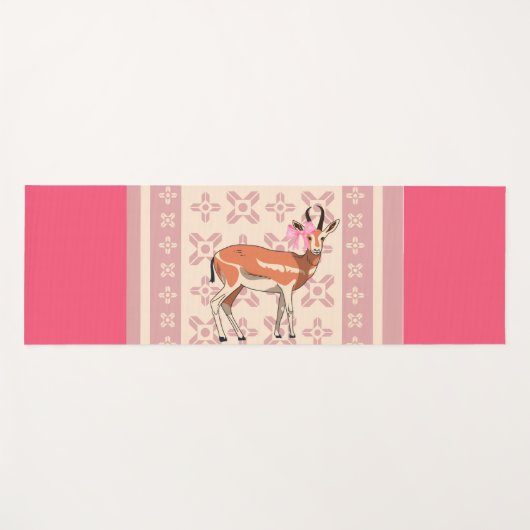 Elegant Pink Doe-patterned Christmas Yogamatte (Vorderseite (Horizontal))