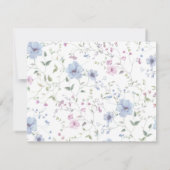 Elegant Pink & Dusty Blue Floral Wedding  Save The Date (Rückseite)