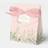 Elegant Pink Erste Heilige Kommunion Grüne Blumeng Geschenkschachtel (Vorderseite)