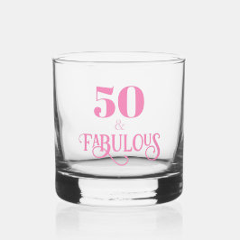 Elegant pink fifty und fabelhaft whiskyglas