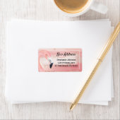 Elegant Pink Flamingo Neue Zuhause Rücksendeadress Adressaufkleber (Insitu)