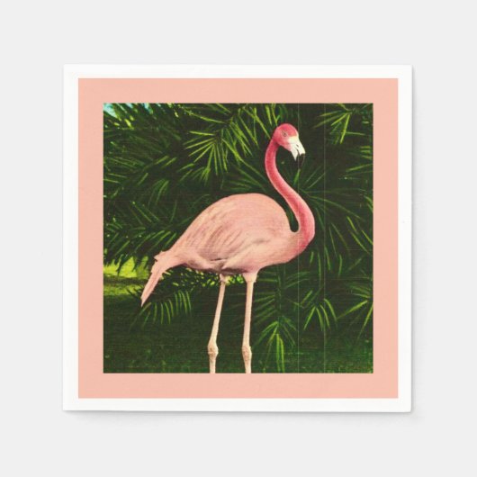 Elegant Pink Flamingo Serviette (Vorderseite)