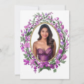 Elegant Pink Floral 18th Birthday Debut Einladung (Rückseite)