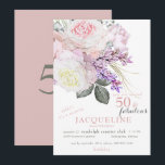 Elegant Pink Floral 50 & Fabulous Geburtstagsparty Einladung<br><div class="desc">Elegantes rosa Aquarell Floral 50 & fabelhafte Geburtstagseinladung. Sie ist eine Überraschung kann entfernt werden. Die gesamte Einladung ist mit Ausnahme der Blumenausstellung individuell anpassbar.</div>