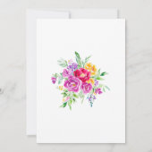 Elegant Pink Floral 50. Geburtstag Einladung (Rückseite)