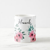 Elegant Pink Floral 50. Geburtstag Personalisiert Kaffeetasse (Mittel)