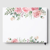 Elegant pink floral 90th birthday party  gästebuch (Rückseite)