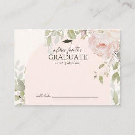 Elegant Pink Floral Advice for the Grad Begleitkarte