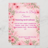 Elegant Pink Floral Baby Shower Invitation Save The Date (Vorne/Hinten)