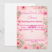 Elegant Pink Floral Baby Shower Invitation Save The Date (Vorne/Hinten)