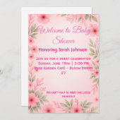 Elegant Pink Floral Baby Shower Invitation Save The Date (Vorne/Hinten)