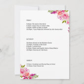 Elegant PInk Floral Bachelorette Weekend Tour Einladung (Rückseite)