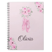 Elegant Pink Floral Ballerina Personalized Name Notizblock (Vorderseite)