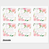 Elegant Pink Floral Bat Mitzvah Party Custom Quadratischer Aufkleber (Blatt)