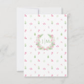 Elegant Pink Floral Boho Sommer Hochzeit RSVP Kart Karte (Rückseite)
