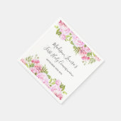Elegant Pink Floral First Holy Communion Serviette (Ecke)